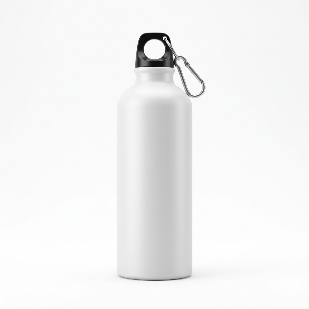 Gourde alu blanche 400ml mockup